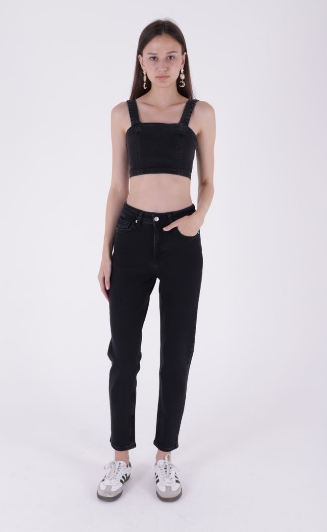 XLove Удобне Фармерке Са Високим Струком Антрацит Велепродаја одеће Неформалан