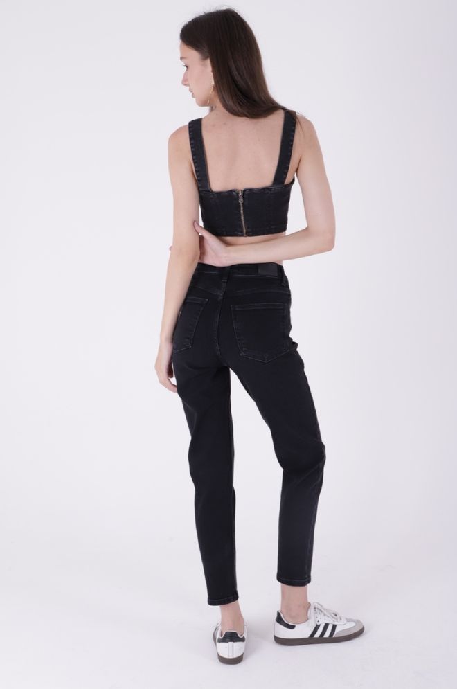 XLove Vaqueros Confort De Cintura Alta Y Longitud Del Tobillo Antracita Ropa al por mayor Citas