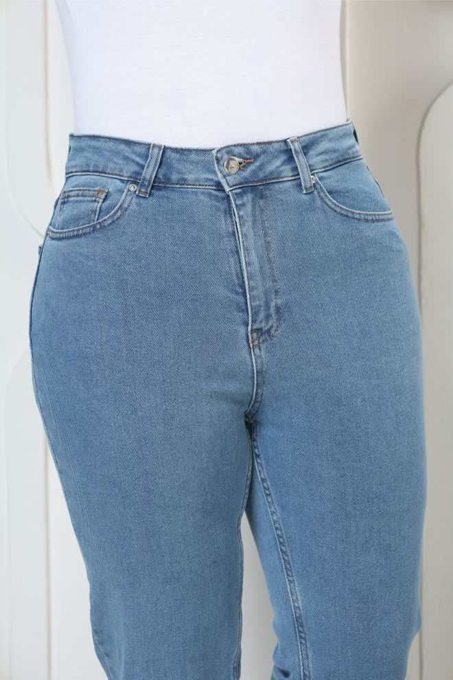 XLove Patogūs Aukšto Juosmens Džinsai Ploni Iki Kulkšnies – Mėlyni Didmeninė prekyba drabužiais Tinklelis
