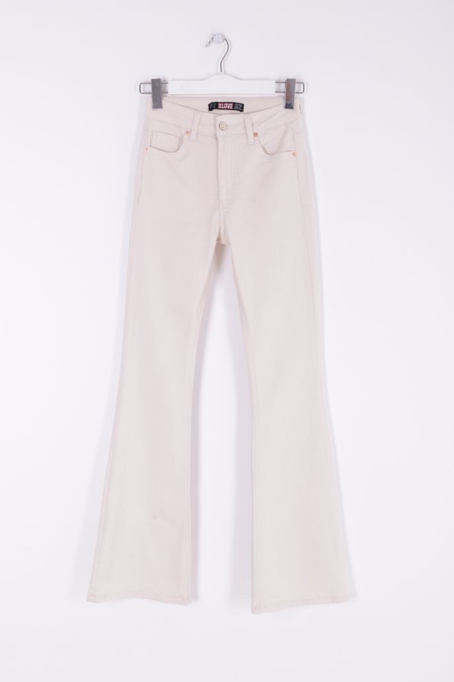 XLove High Waist Flare Leg Skinny Jeans Κρέμα Χονδρικό εμπόριο ενδυμάτων Ελαστάν