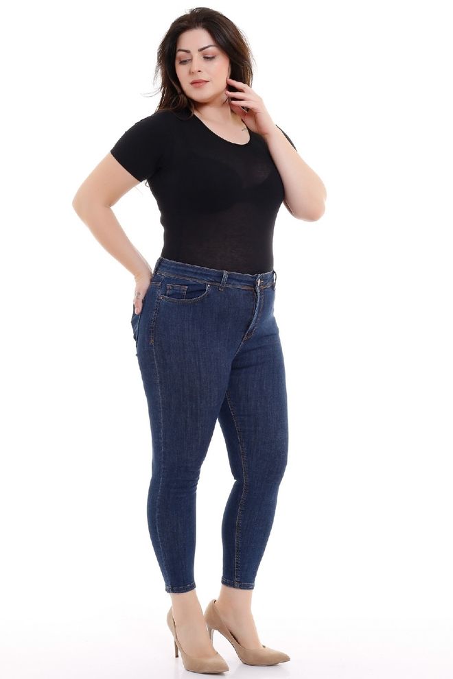 XLove High Waist Ankle Length Skinny Jeans Blue Wholesale Clothing Cotton