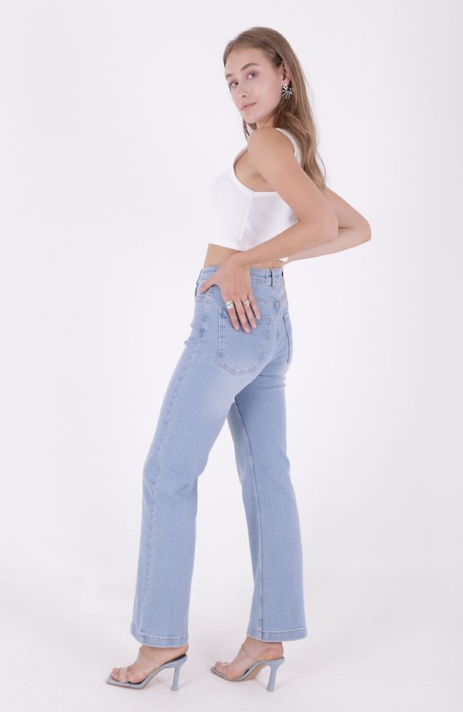 XLove Prošivene Široke Traperice Za Opuštanje Svijetloplave Veleprodaja odjeće Proljeće