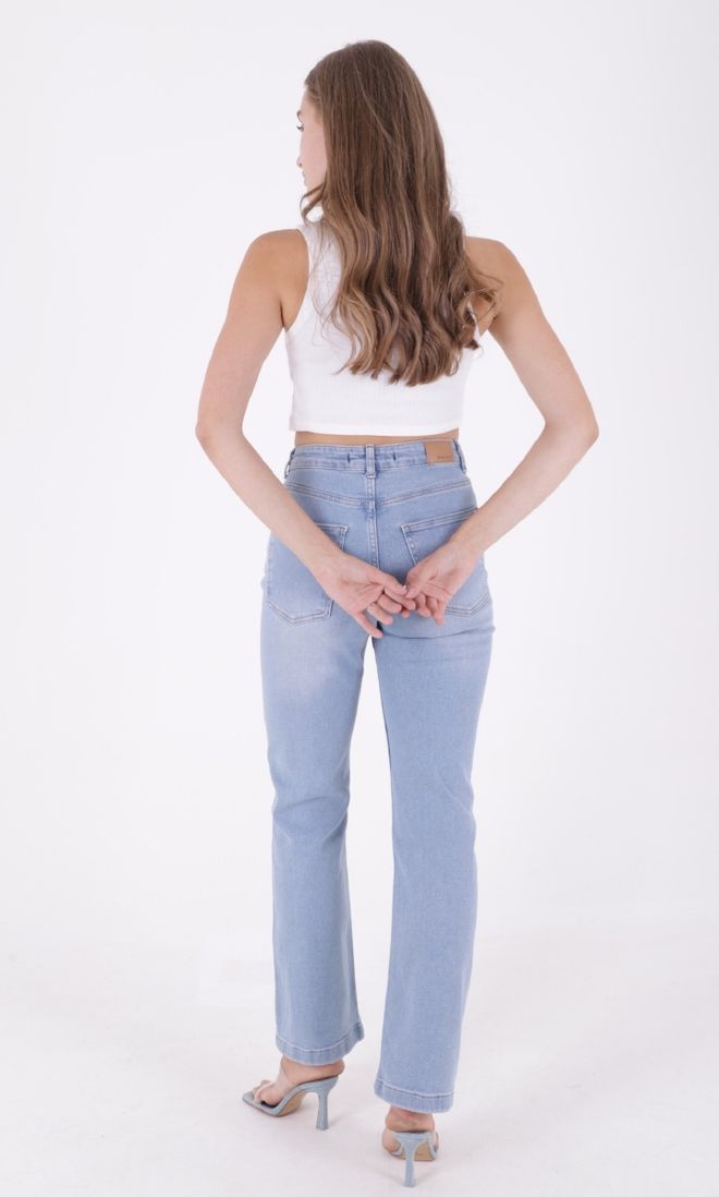 XLove Prošivene Široke Traperice Za Opuštanje Svijetloplave Veleprodaja odjeće Rođendan