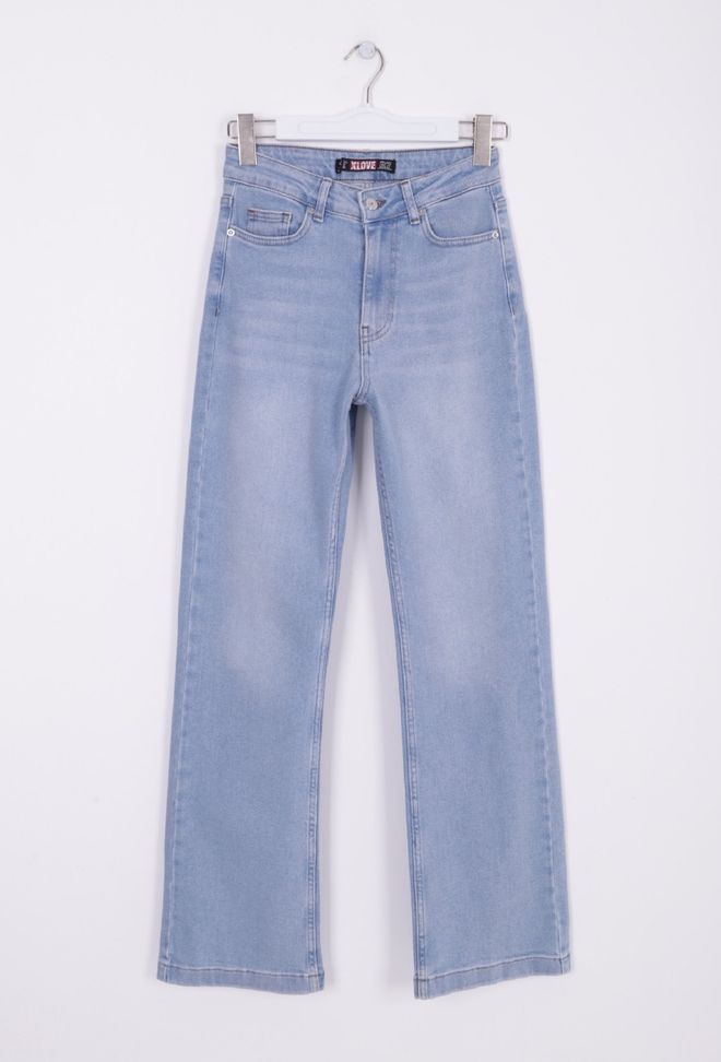 XLove Prošivene Široke Traperice Za Opuštanje Svijetloplave Veleprodaja odjeće Elastan