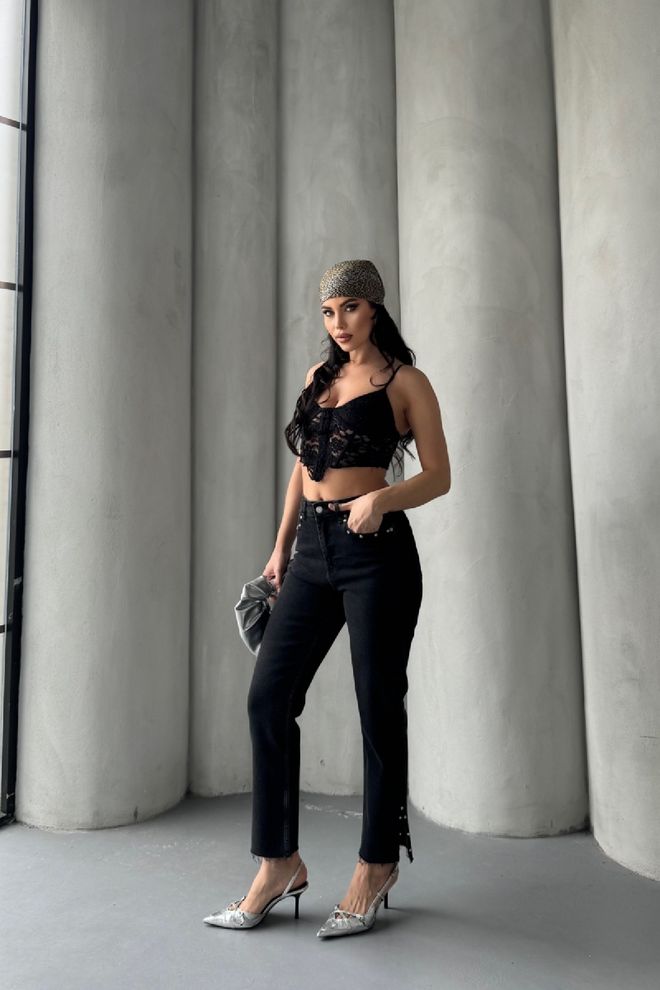 XLove Vaqueros Acampanados Para Mamá Con Abertura Lateral Ropa al por mayor Algodón