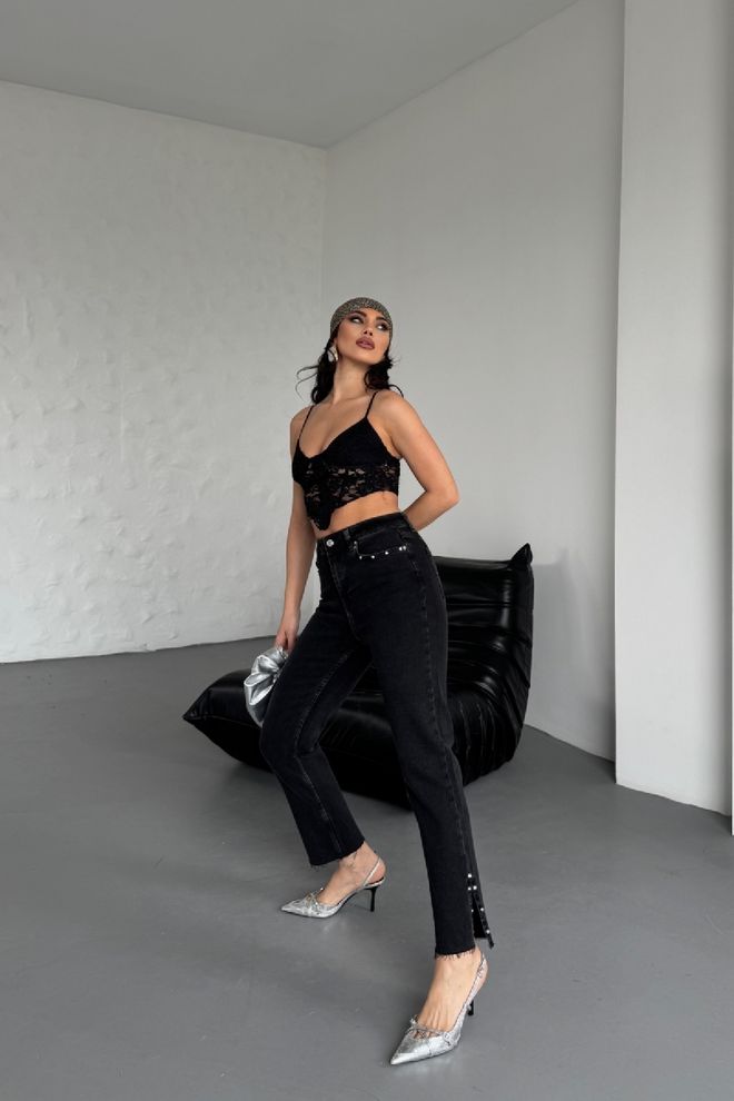 XLove Vaqueros Acampanados Para Mamá Con Abertura Lateral Ropa al por mayor 4