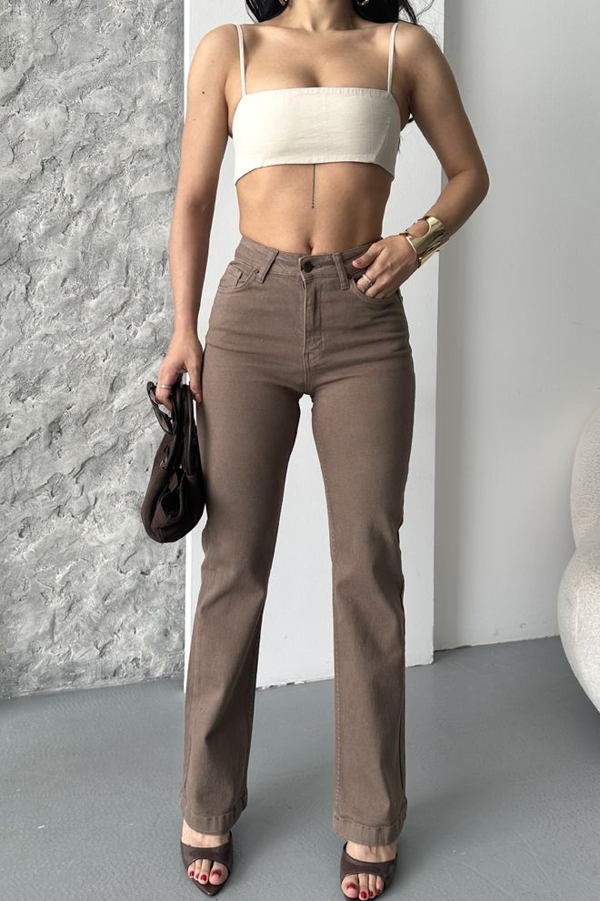 XLove Traperice Za Opuštanje Sa Šivenim Nogama Smeđe Veleprodaja odjeće Elastan