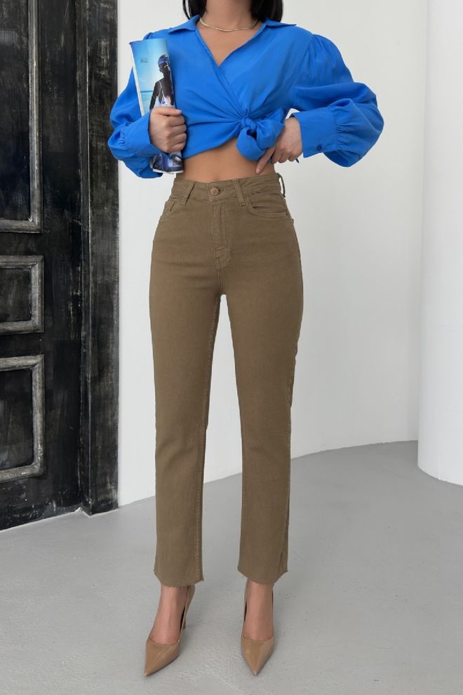 XLove Seamless Leg Mom Fit Jeans Mink Wholesale Clothing Formal