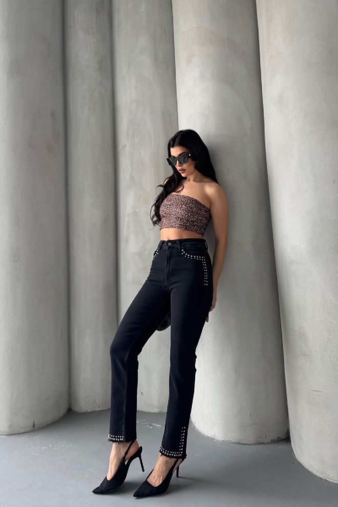XLove Mom Fit Džínsy S Kameňmi Veľkoobchod s oblečením Neformálny