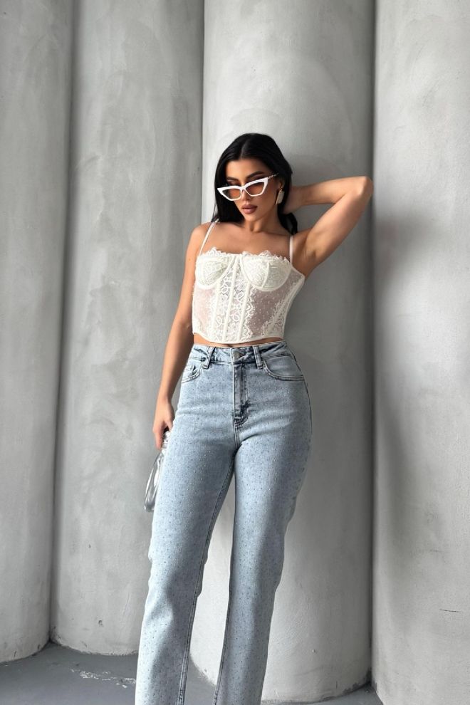 XLove Džínsy Scatter Star Mom Fit Veľkoobchod s oblečením Leto