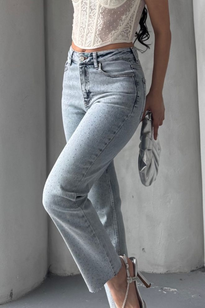 XLove Džínsy Scatter Star Mom Fit Veľkoobchod s oblečením Bavlna