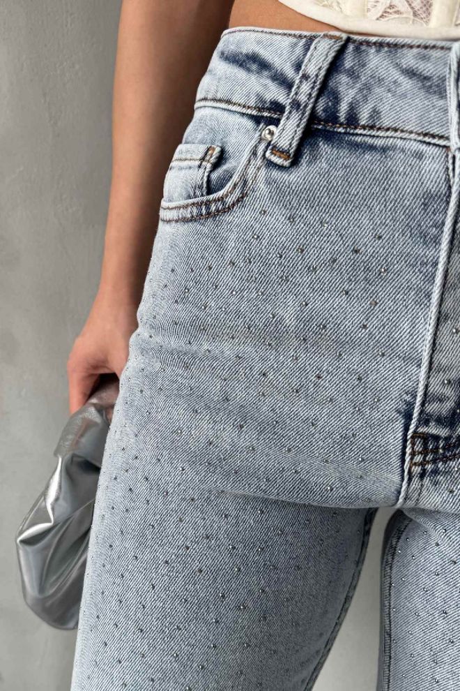 XLove Džínsy Scatter Star Mom Fit Veľkoobchod s oblečením Elastan