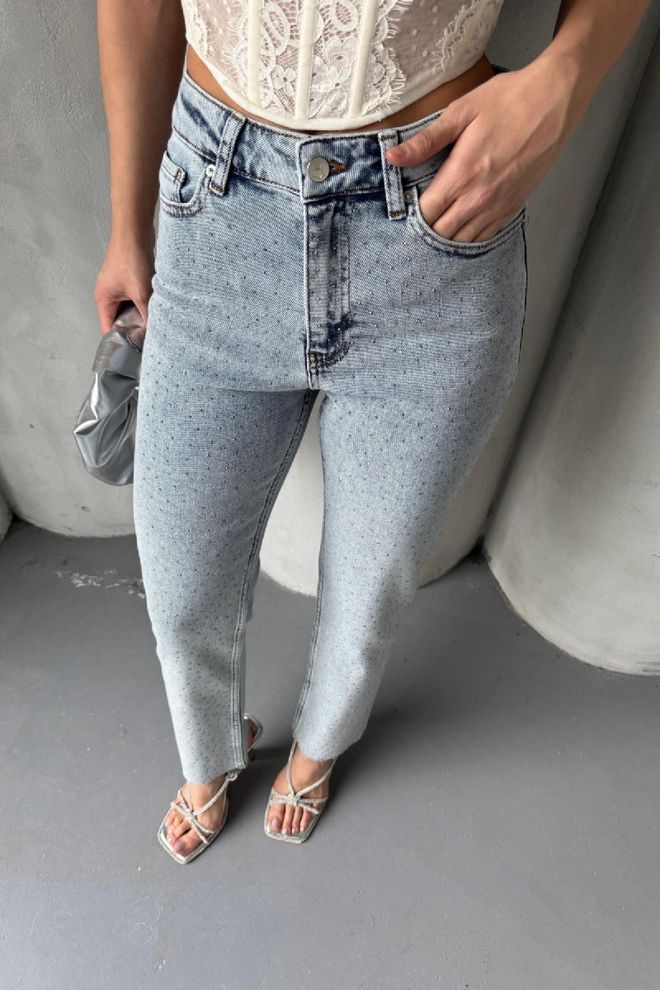 XLove Džínsy Scatter Star Mom Fit Veľkoobchod s oblečením 4