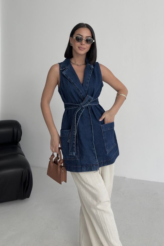 XLove Син Елек Приключенски Винтидж Елегантен Уличен Мода Дрехи на едро Небрежен