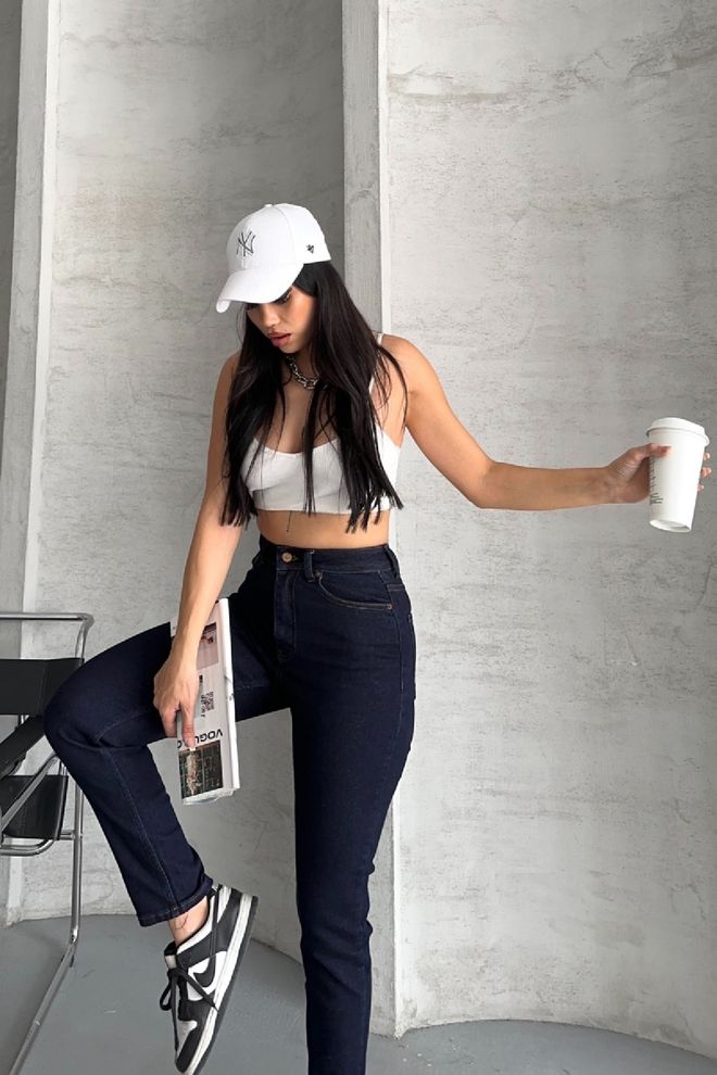 XLove Mėlyni Mom Džinsai Su Aukštu Juosmeniu Ir Užsegimu Mygtukais Didmeninė prekyba drabužiais Vasara