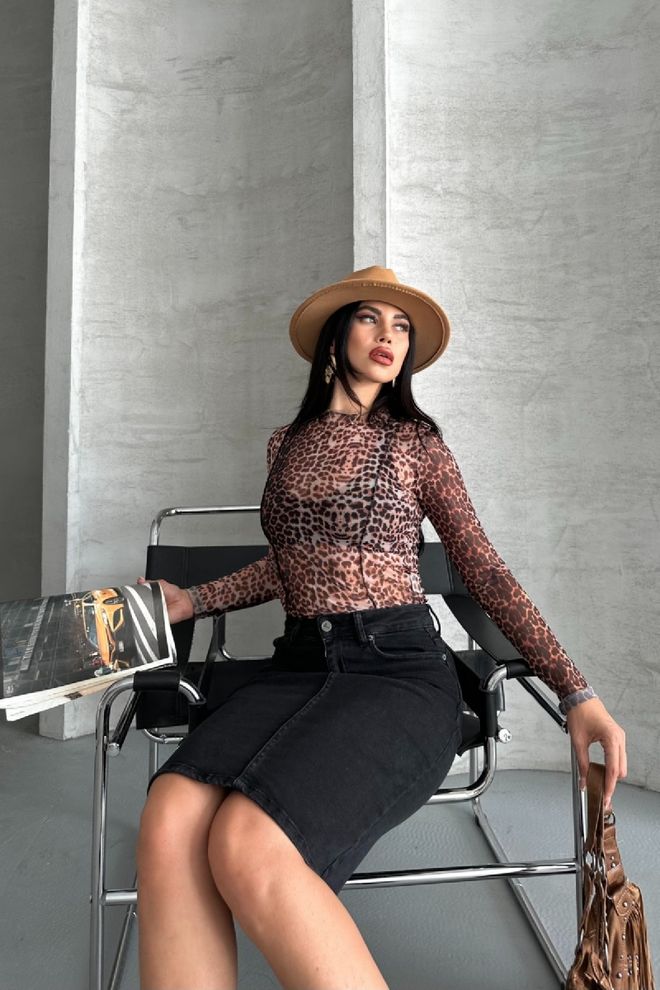 XLove Fustă Creion Negru Talie Înaltă Midi Nasturi Îmbrăcăminte cu ridicata 5