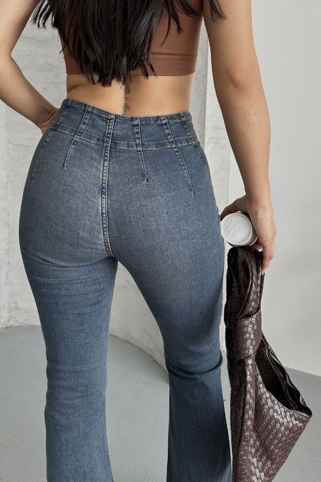 XLove Mavi Seksi Gündelik Nostaljik Retro Mom Kot Pantolon Toptan Giyim 1