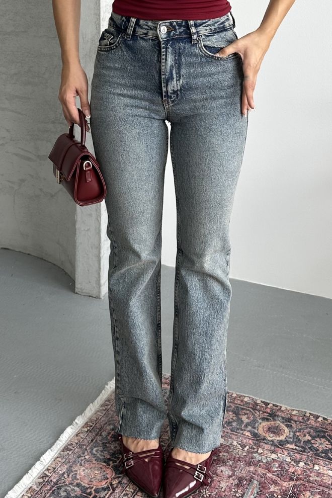 XLove Blauwe Mom Jeans Met Hoge Taille En Rechte Pijp Groothandel Kleding Lente
