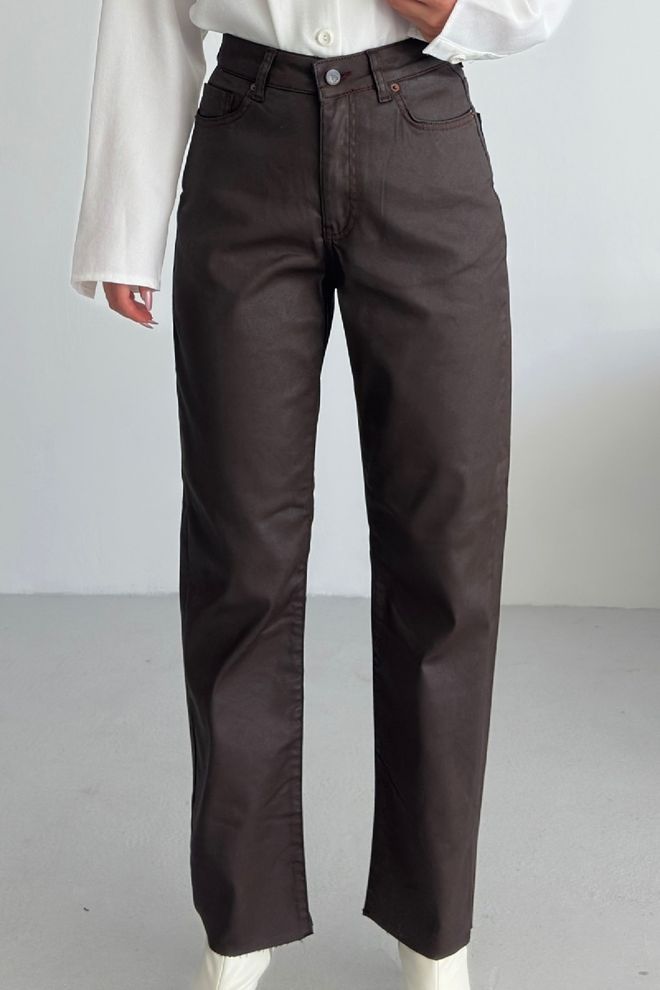 XLove Brown Elegant Mom Pants Wholesale Clothing 5