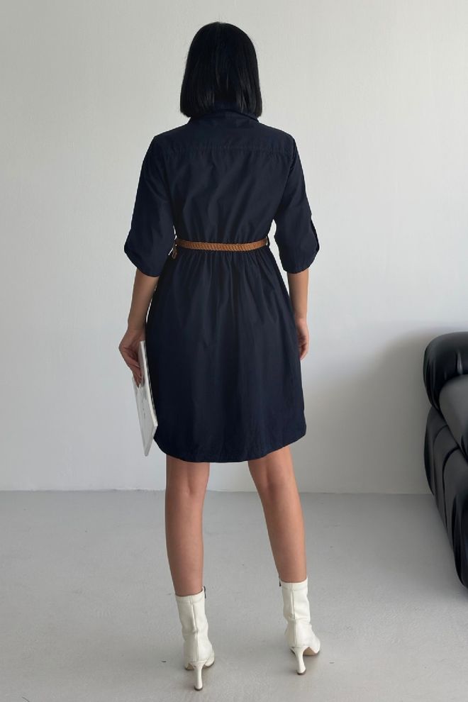 XLove Black Casual Elegant Formal Shirt Dress Wholesale Clothing 1