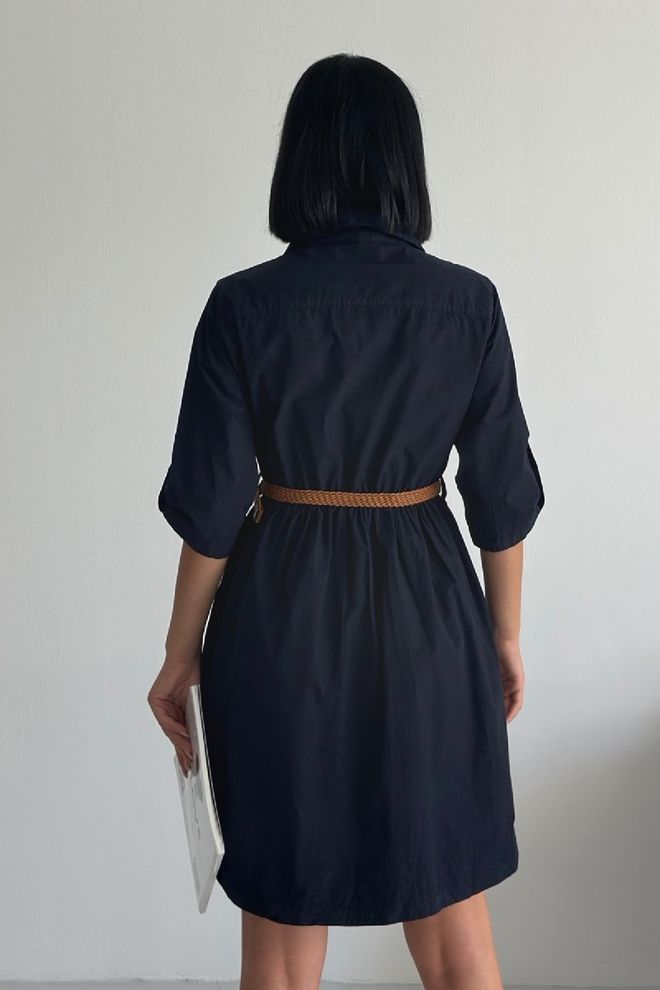 XLove Black Casual Elegant Formal Shirt Dress Wholesale Clothing 5