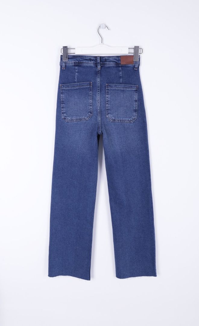 XLove Jeans Palazzo A Gamba Larga Con Dettaglio Tasca Decorativa Blu Abbigliamento all'ingrosso 5