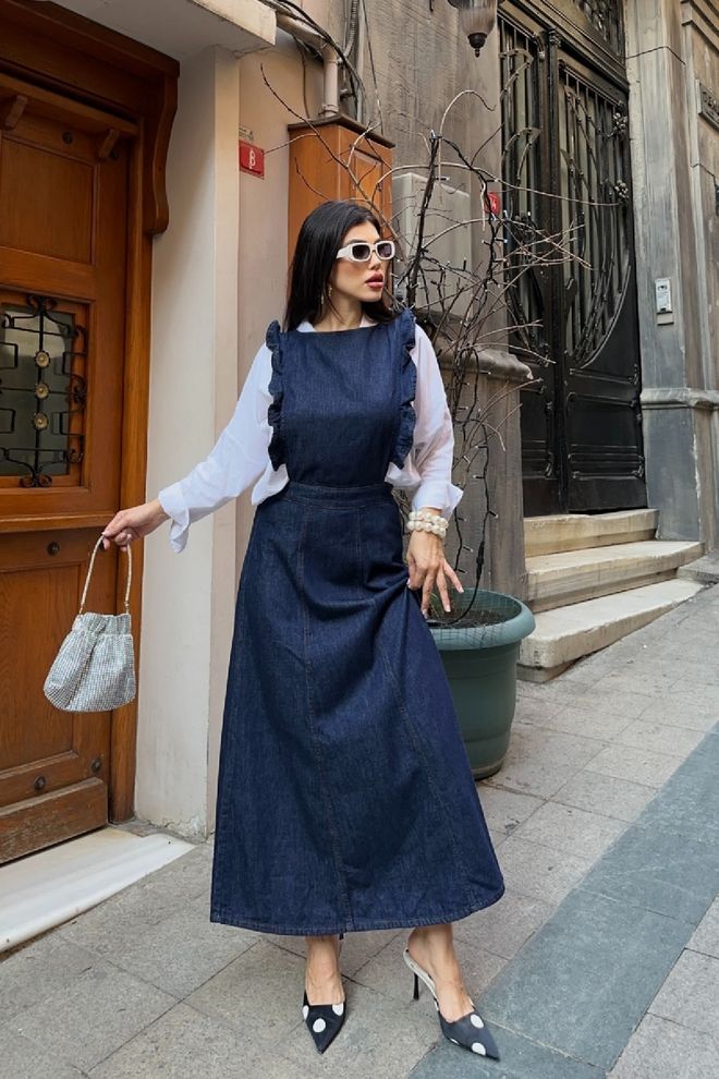 XLove Blu Navy Retrò Elegante Vestito Fino Al Pavimento Abbigliamento all'ingrosso Casuale