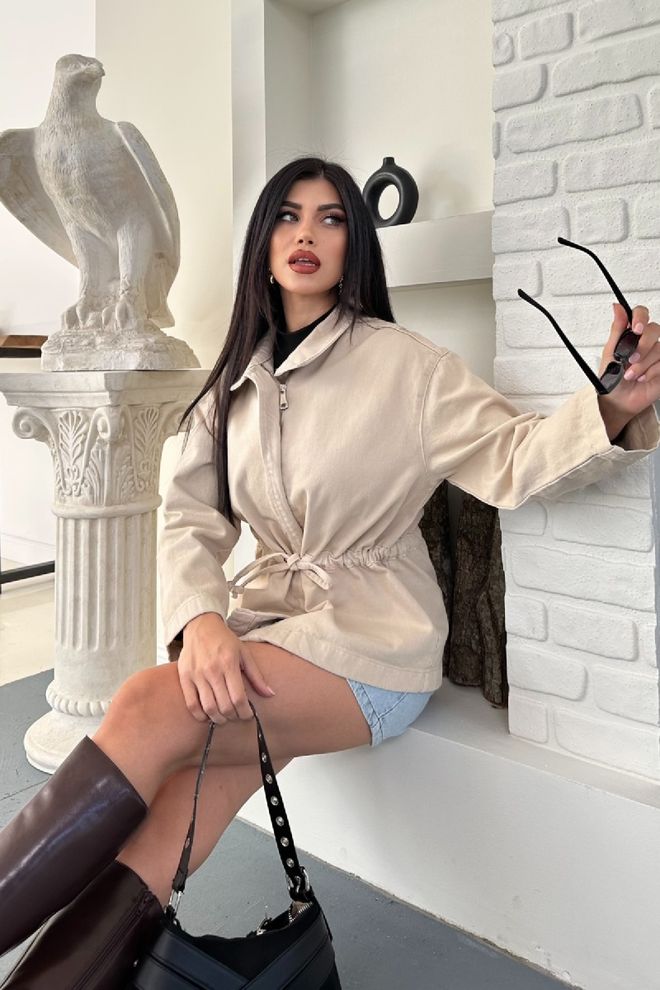 XLove اللون البيج السترة غير رسمي ملابس الشارع رائع ملابس بالجملة 5