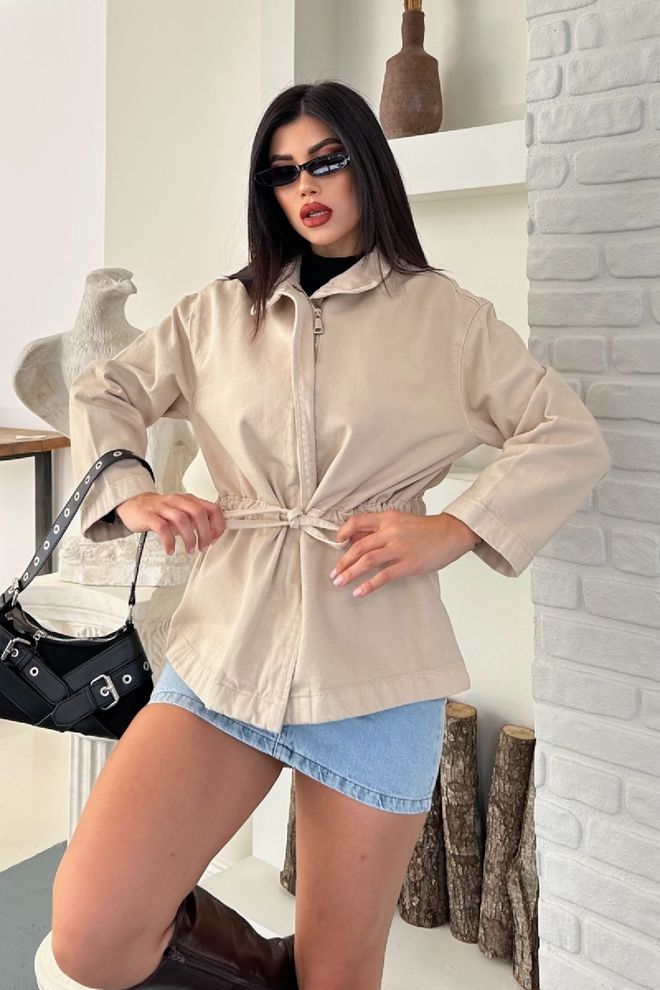 XLove اللون البيج السترة غير رسمي ملابس الشارع رائع ملابس بالجملة ربيع