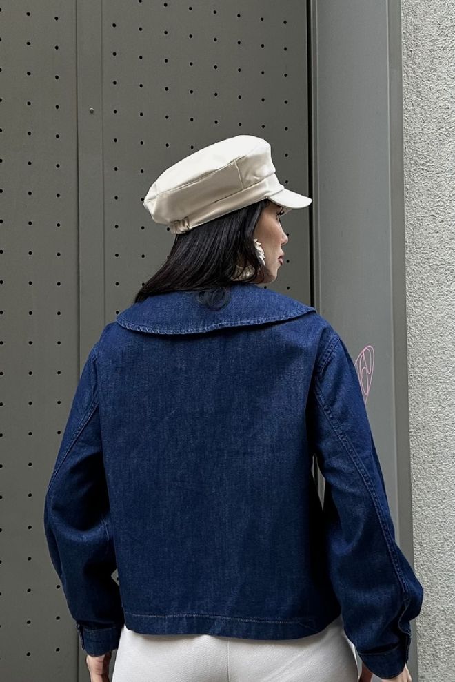 XLove Blue Casual Vintage Buttoned Shirt Wholesale Clothing Spring