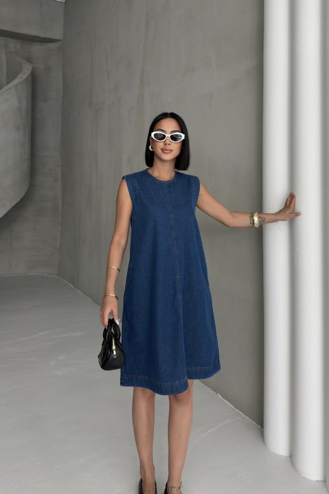 XLove Синя Ежедневна Винтидж Рокля Тип Shift Дрехи на едро Свободно време