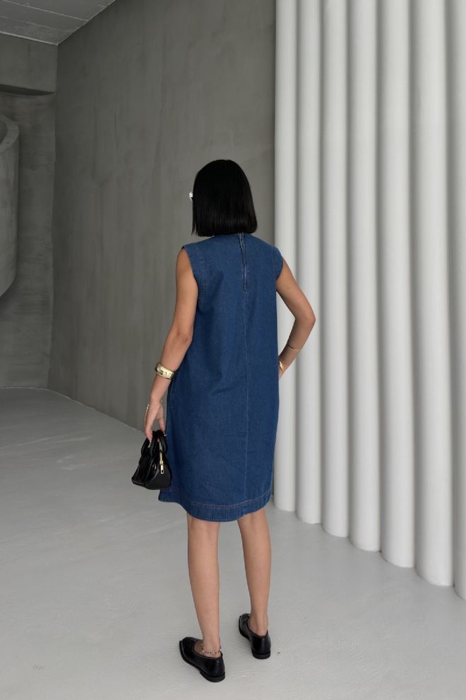 XLove Синя Ежедневна Винтидж Рокля Тип Shift Дрехи на едро Небрежен