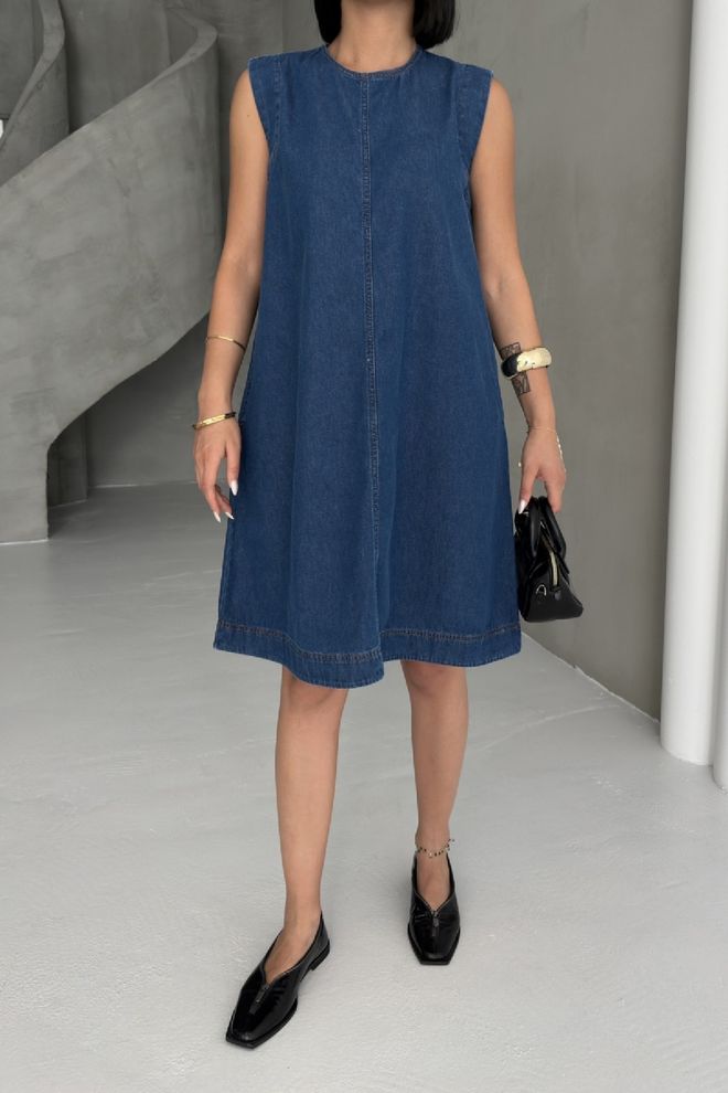 XLove Синя Ежедневна Винтидж Рокля Тип Shift Дрехи на едро 1