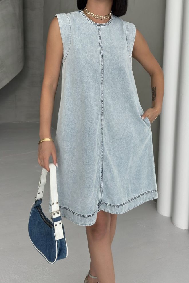 XLove Μπλε Casual Φόρεμα Shift Με Μανίκια Καπάκι Χονδρικό εμπόριο ενδυμάτων Casual