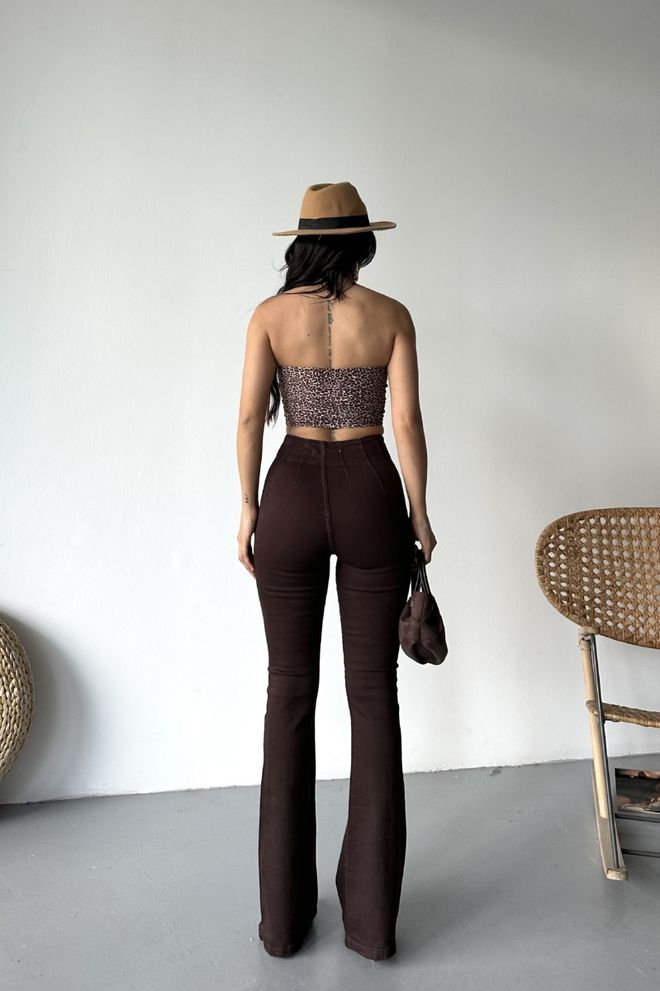 XLove Marrón Sexy Casual Antiguo Retro Mamá Vaqueros Ropa al por mayor Primavera