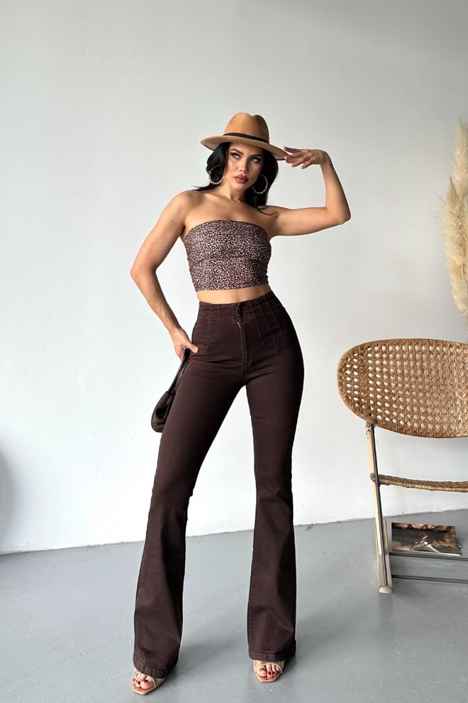 XLove Marrón Sexy Casual Antiguo Retro Mamá Vaqueros Ropa al por mayor Cumpleaños