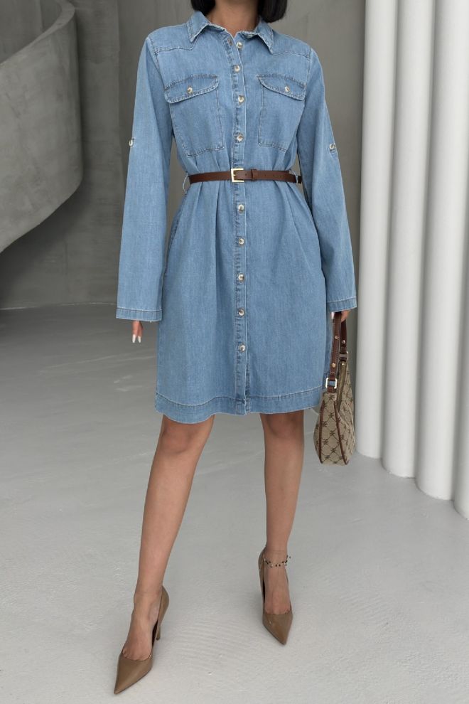 XLove Blue Casual Buttoned Long Sleeve Shirt Wholesale Clothing Casual