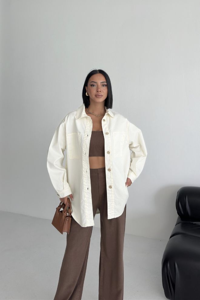 XLove Camisa Blanca Casual Streetwear Oversized Ropa al por mayor Salón