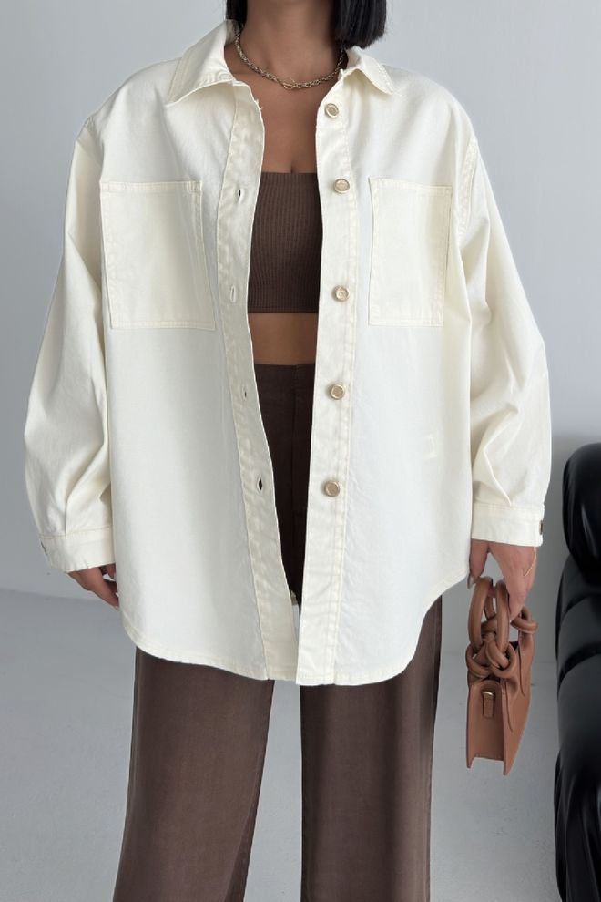 XLove White Casual Streetwear Oversized Shirt Wholesale Clothing Casual