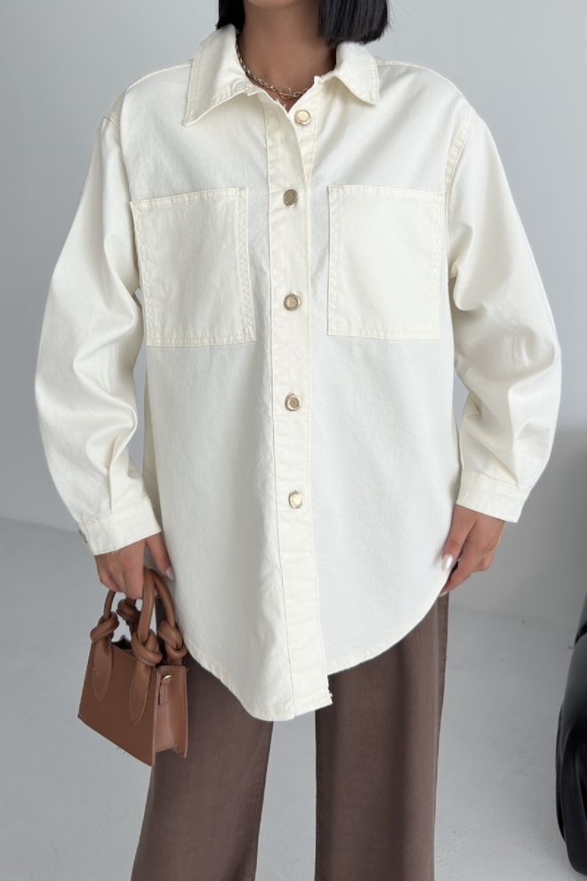 XLove Camisa Blanca Casual Streetwear Oversized Ropa al por mayor 1