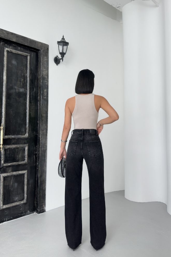 XLove Črne Seksi Casual Elegantne Glam Ulične Obleke Mami Kavbojke Z Visokim Pasom Oblačila na debelo Delo