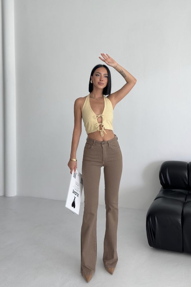 XLove Καφέ Casual Σέξι Vintage Ρετρό Τζιν Χονδρικό εμπόριο ενδυμάτων 5