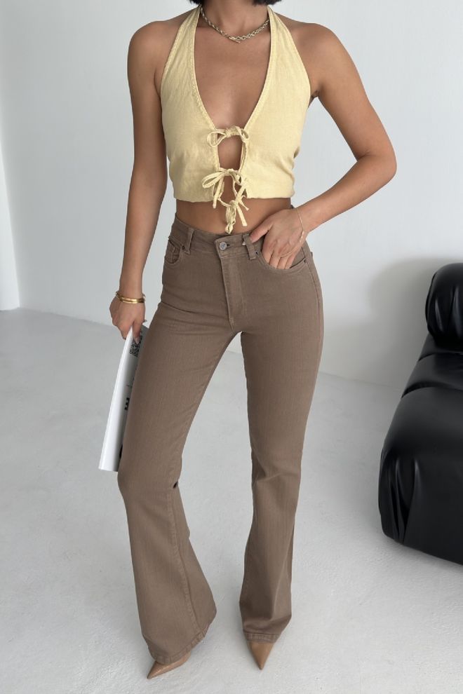 XLove Καφέ Casual Σέξι Vintage Ρετρό Τζιν Χονδρικό εμπόριο ενδυμάτων 1