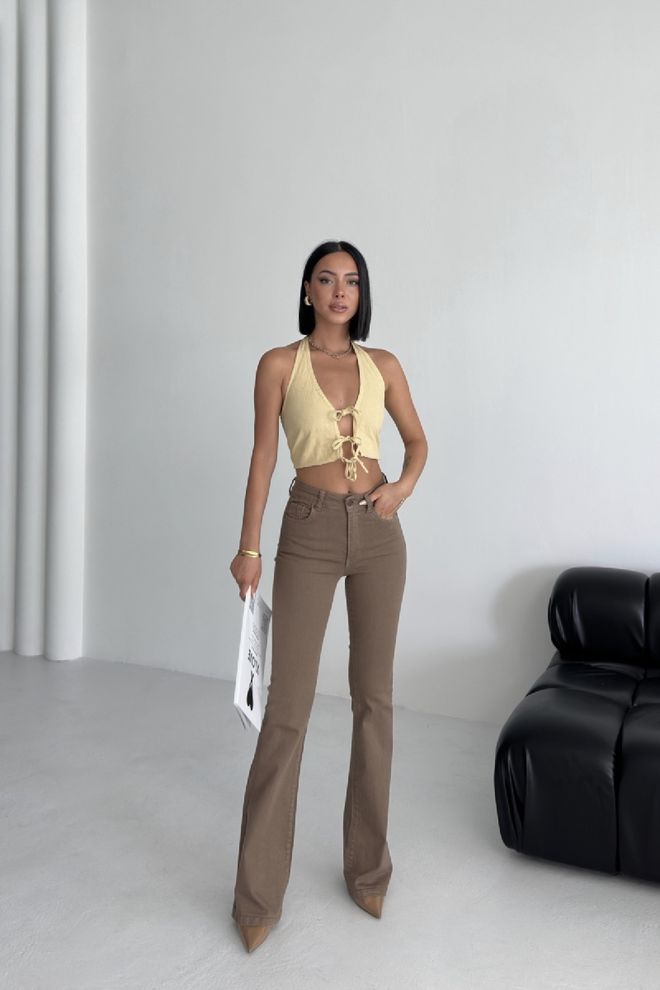 XLove Καφέ Casual Σέξι Vintage Ρετρό Τζιν Χονδρικό εμπόριο ενδυμάτων Σαλόνι