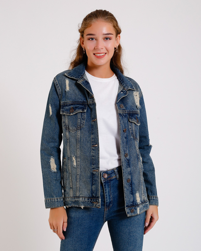 XLove Blaues Lässiges Überhemd Jacke Großhandelskleidung Lässig