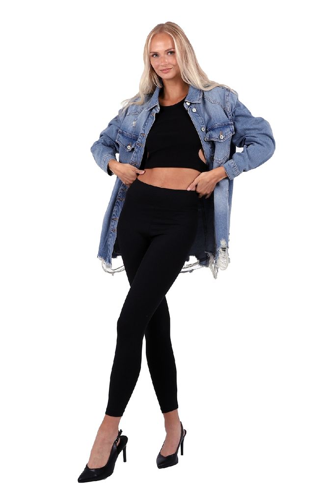 XLove Blaues Oversized Casual Overshirt Jacke Großhandelskleidung Lässig