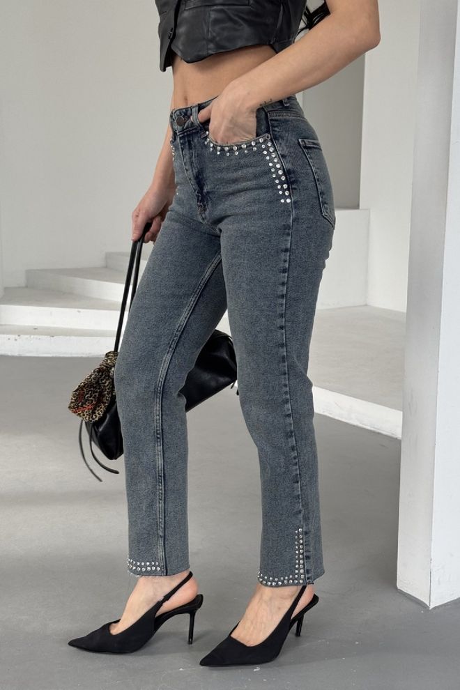 XLove Szare Spodnie Cygaretki Z Wysokim Stanem I Prostą Nogawką Hurtowa sprzedaż odzieży Casual