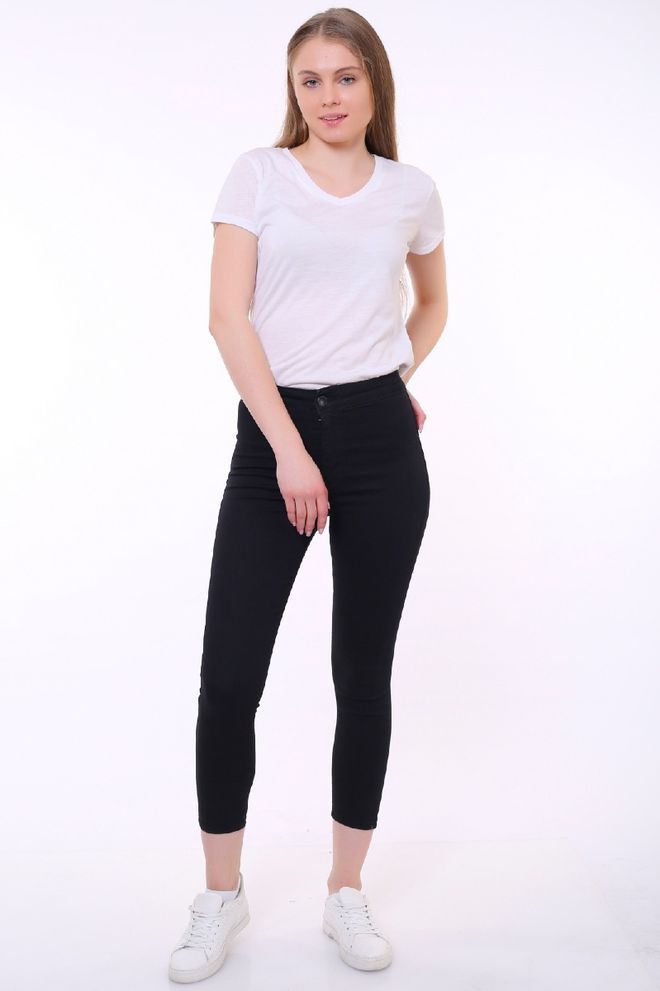 XLove بنطال تريجينج أسود عالي الخصر كاجوال رياضي ملابس بالجملة غير رسمي