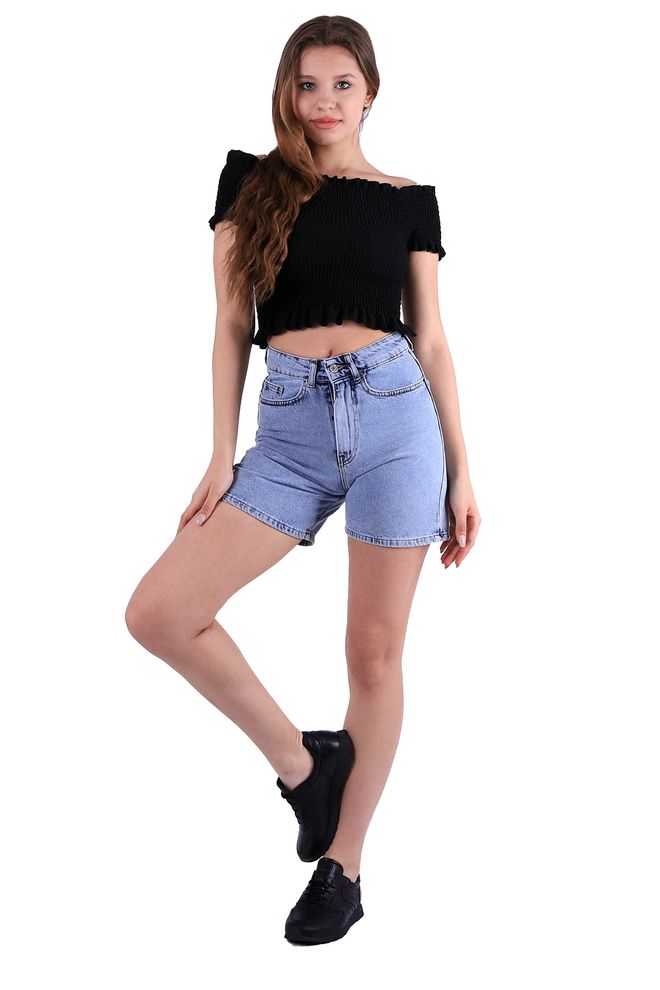 XLove Blau Lässig Jahrgang Retro Bermuda Kurze Hose Großhandelskleidung Lässig