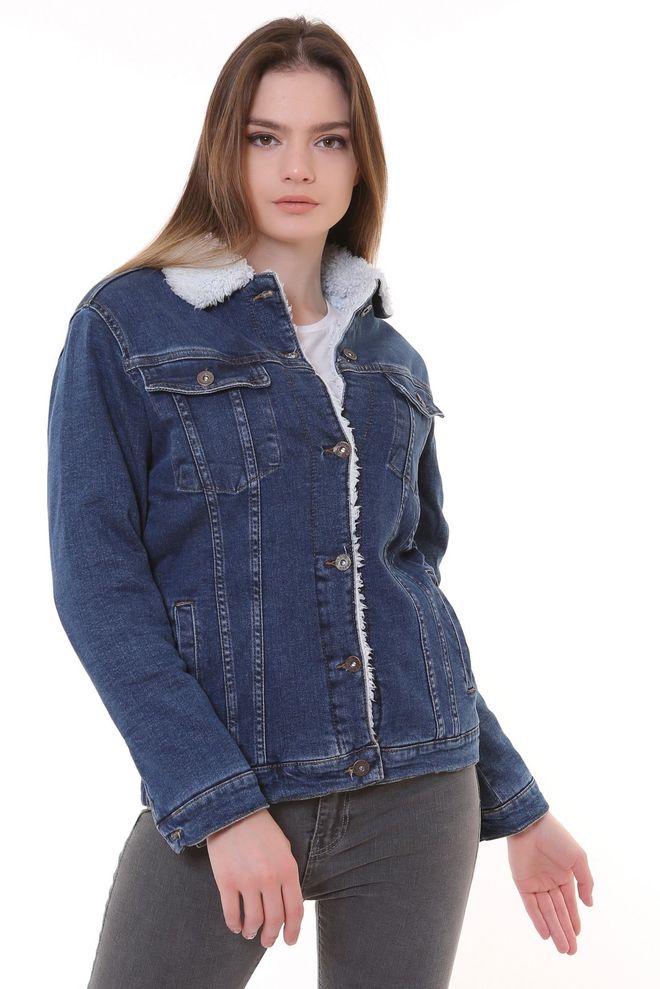 XLove Blau Trucker Jacke Großhandelskleidung Lässig